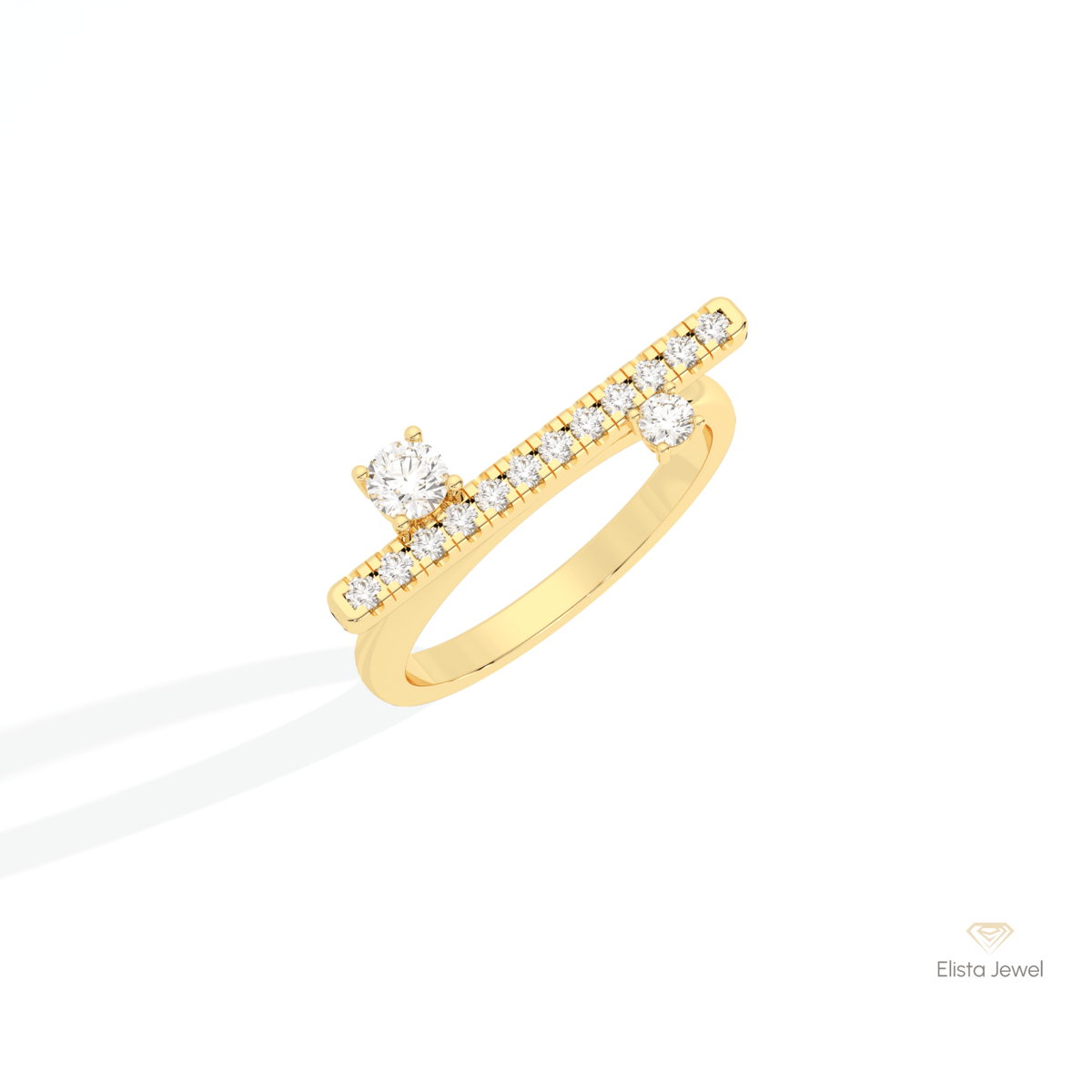 Round Cut Cluster Wedding Lab Grown Diamond Ring in Platinum - Lifestyle View