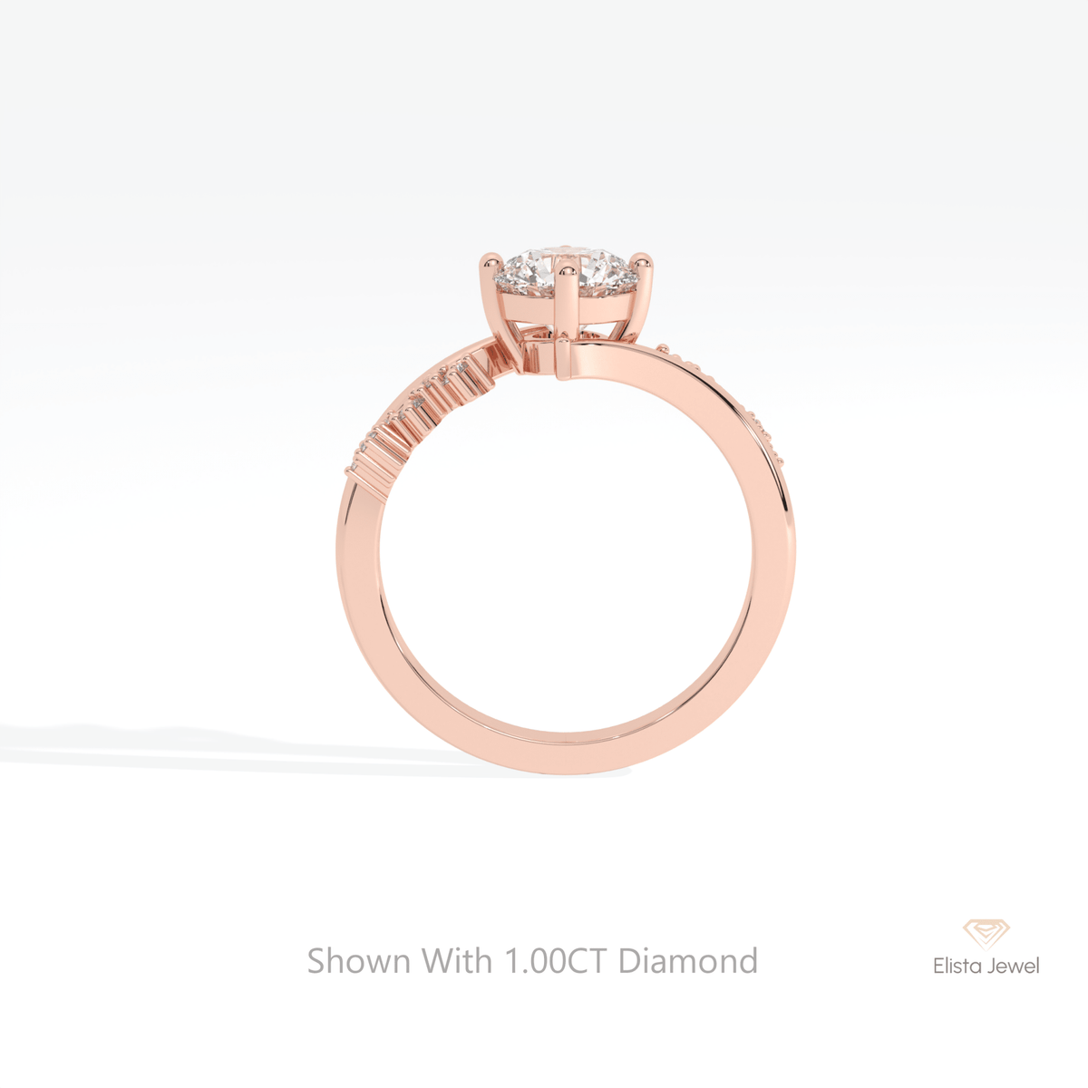 Round Cut Cluster Wedding Lab Grown Diamond Ring - Alternative View