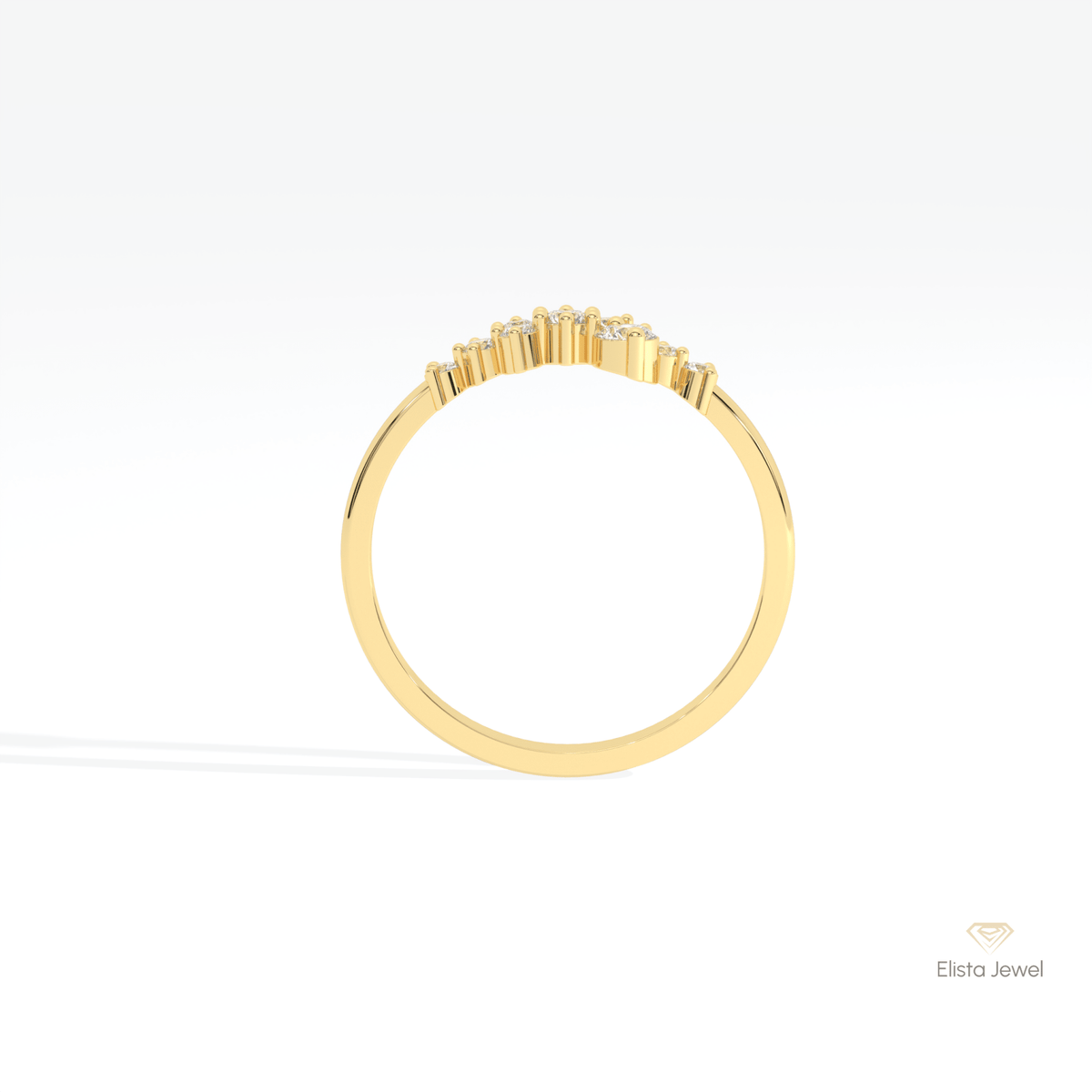 Round Cut Cluster Wedding Lab Grown Diamond Ring - Alternative View