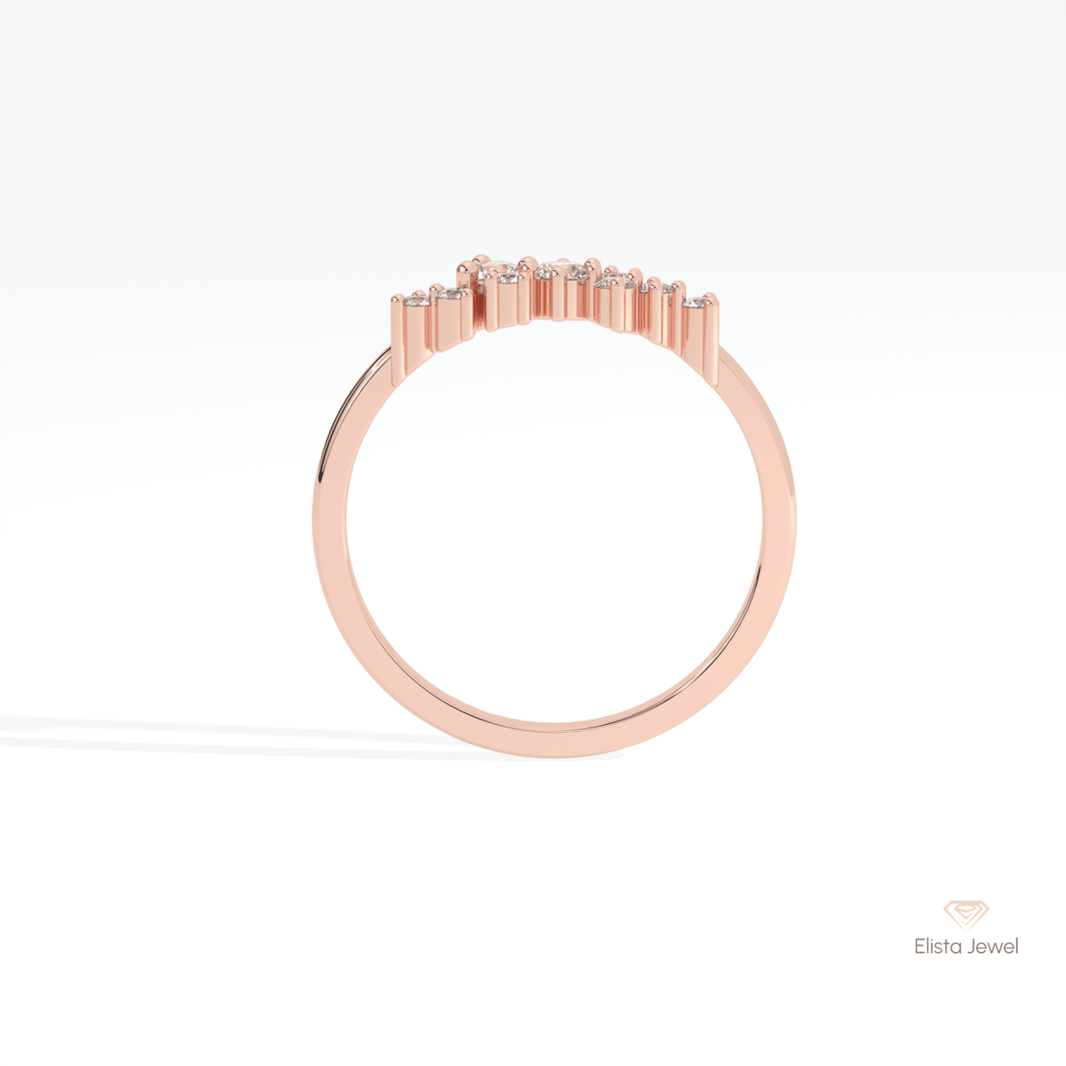 Round Cut Cluster Wedding Lab Grown Diamond Ring - Alternative View