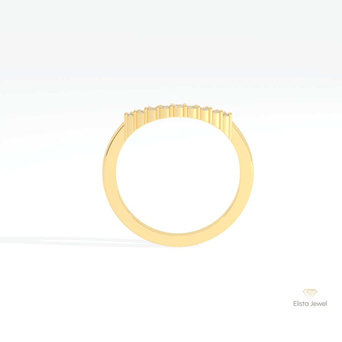 Round Cut Curve Lab Grown Diamond Band - Alternative View