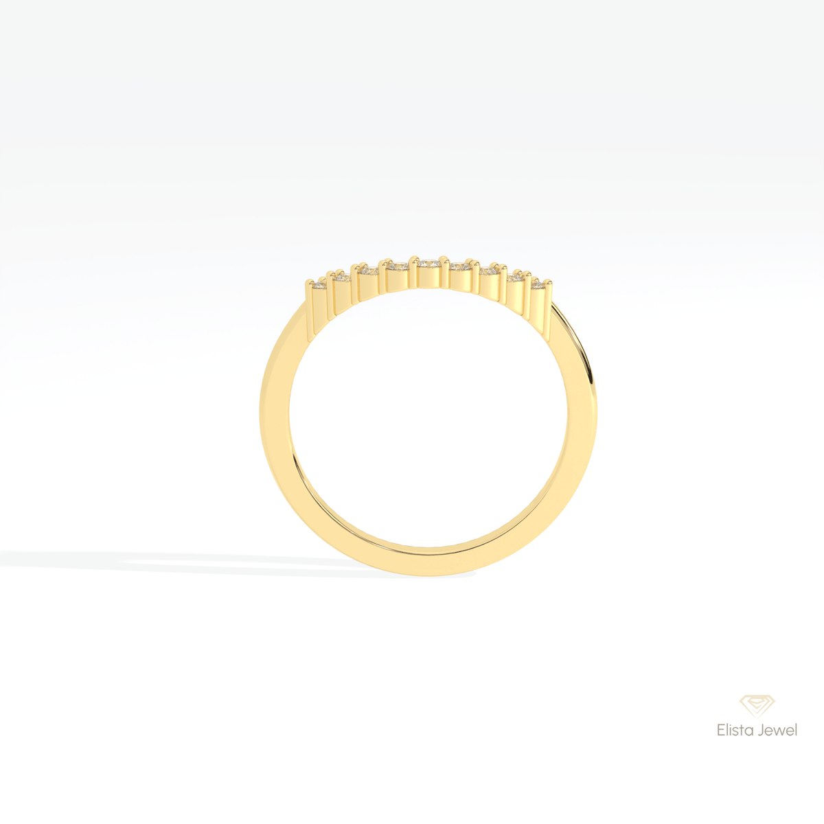 Round Cut Curve Wedding Lab Grown Diamond Band - Alternative View