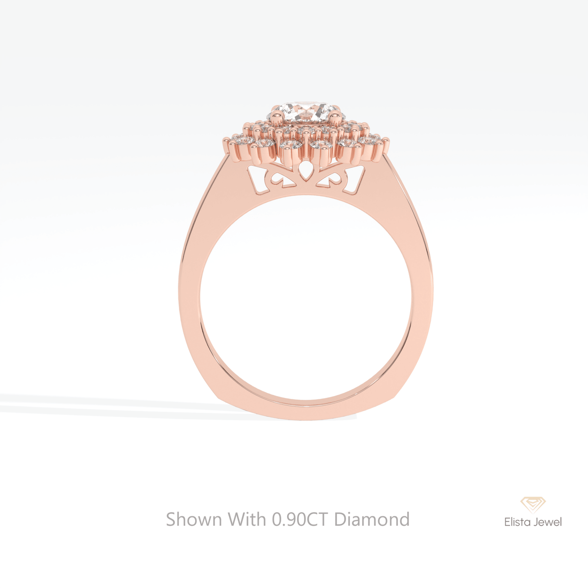 Round Cut Double Halo Wedding Lab Grown Diamond Ring - Alternative View