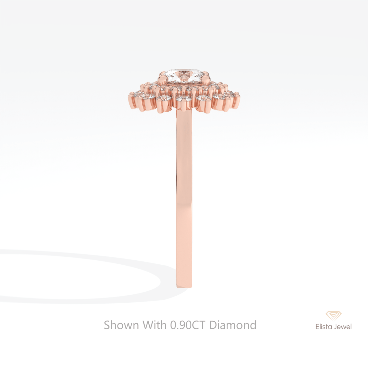 Round Cut Double Halo Wedding Lab Grown Diamond Ring - Additional View