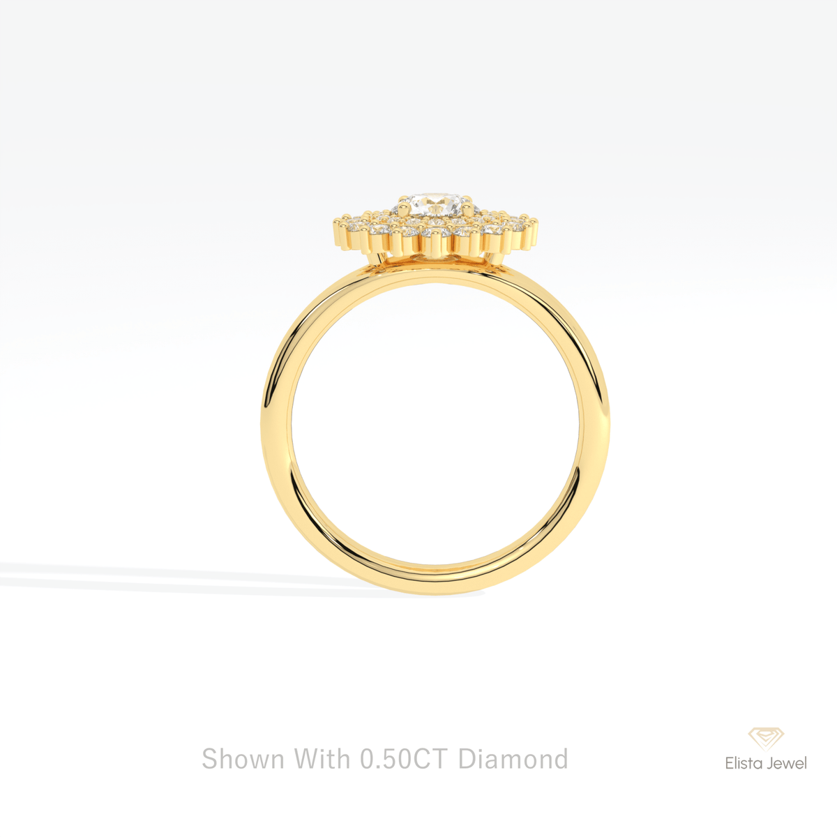 Round Cut Double Halo Wedding Lab Grown Diamond Ring - Alternative View