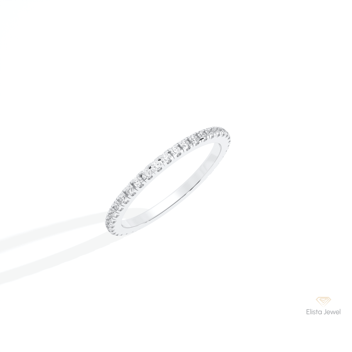 Round Cut Eternity Wedding Lab Grown Diamond Band in 10K Yellow Gold - Side View