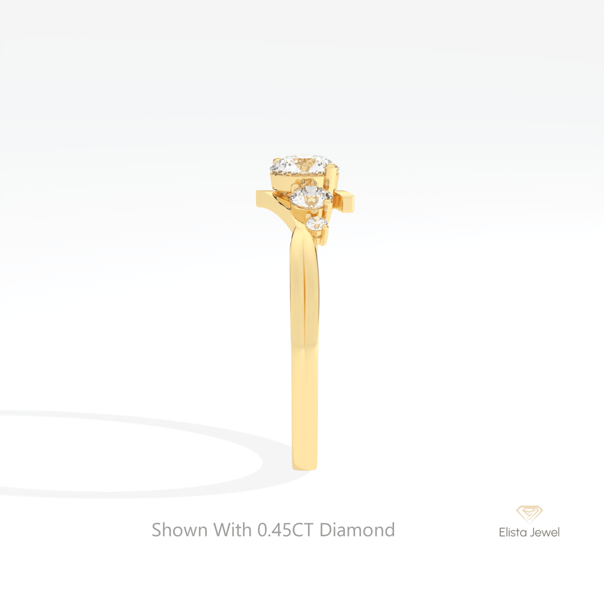 Round Cut Five Stone Engagement Lab Grown Diamond Ring - Additional View
