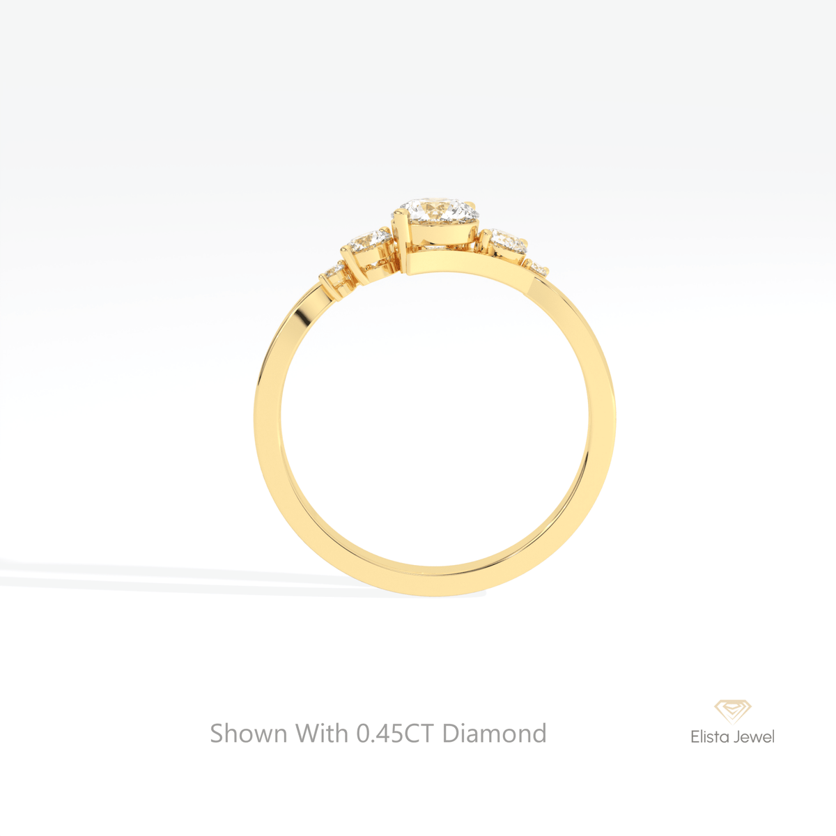 Round Cut Five Stone Engagement Lab Grown Diamond Ring - Alternative View