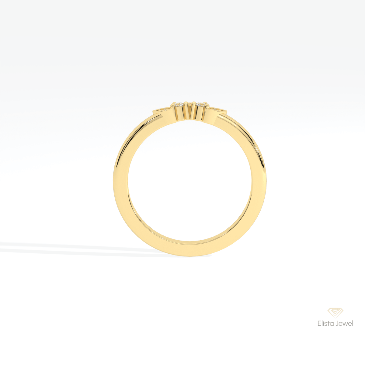 Round Cut Five Stone Wedding Lab Grown Diamond Band - Alternative View