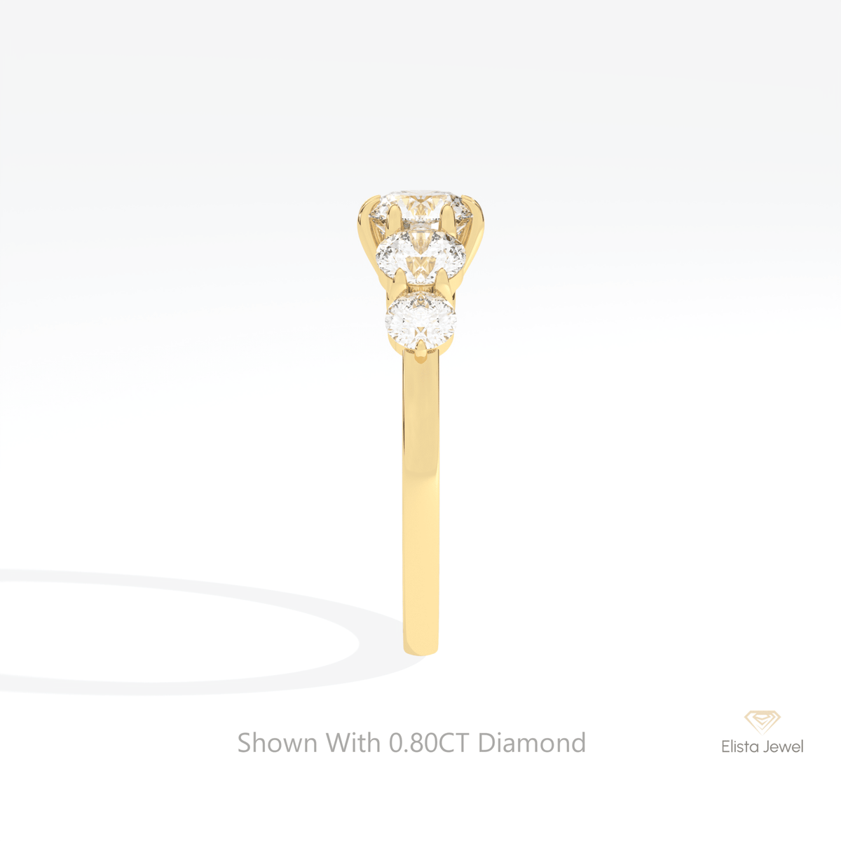 Round Cut Five Stone Wedding Lab Grown Diamond Ring - Additional View