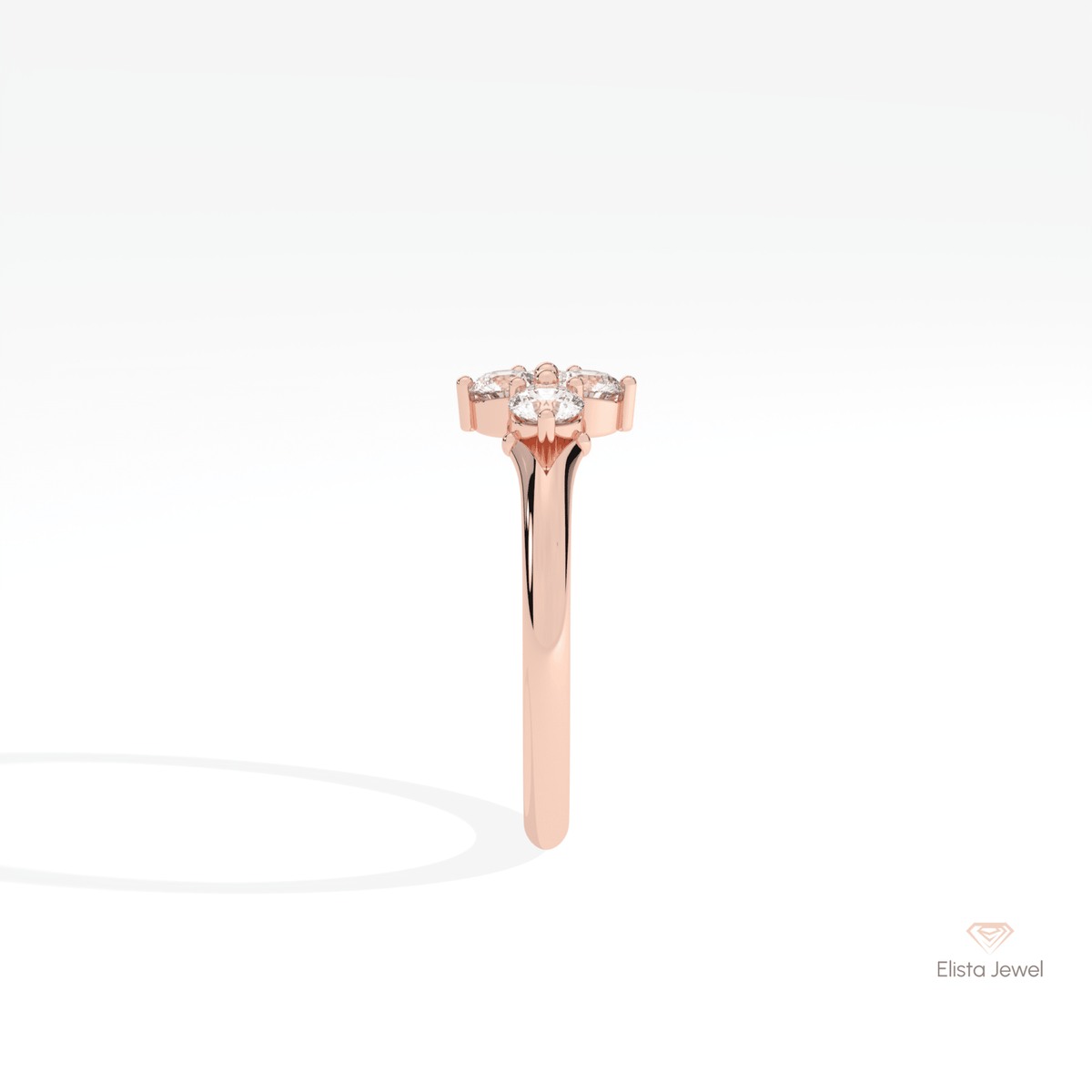 Round Cut Four Stone Engagement Lab Grown Diamond Ring - Additional View