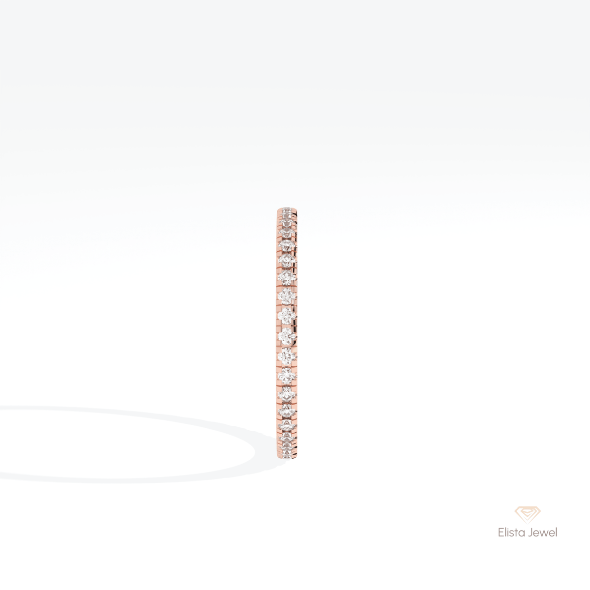 Round Cut Full Eternity Stacking Lab Grown Diamond Band in 14K White Gold - Top View