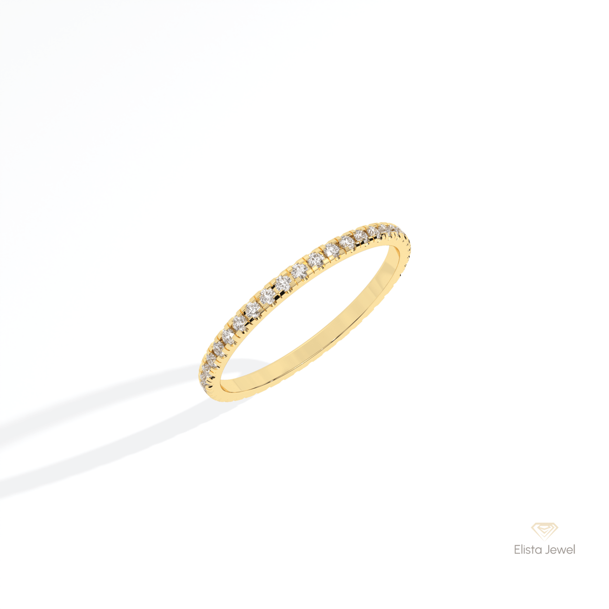 Round Cut Full Eternity Stacking Lab Grown Diamond Band in Platinum - Lifestyle View