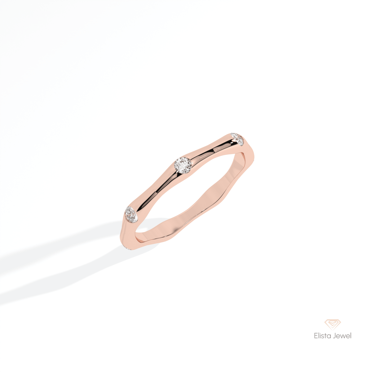 Round Cut Full Eternity Wedding Lab Grown Diamond Band in 10K Yellow Gold - Side View