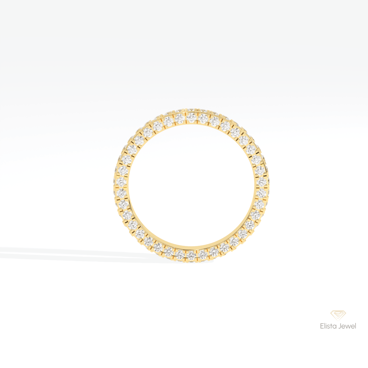 Round Cut Full Eternity Wedding Lab Grown Diamond Band in Platinum - Lifestyle View