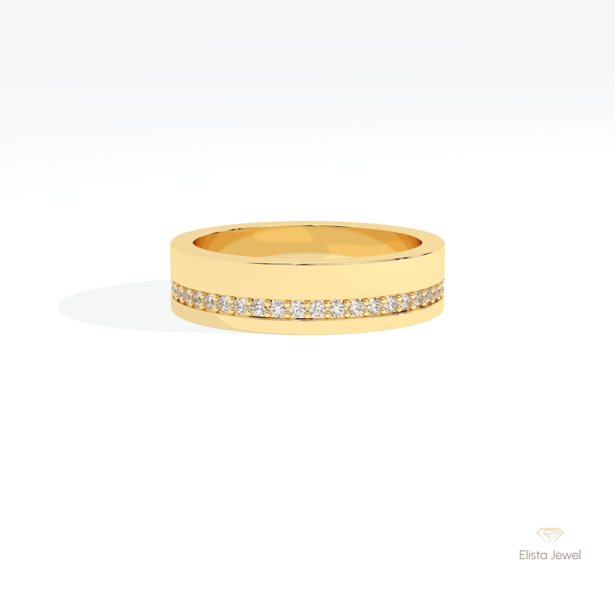 Round Cut Full Eternity Wedding Lab Grown Diamond Band in 10K White Gold - Front View