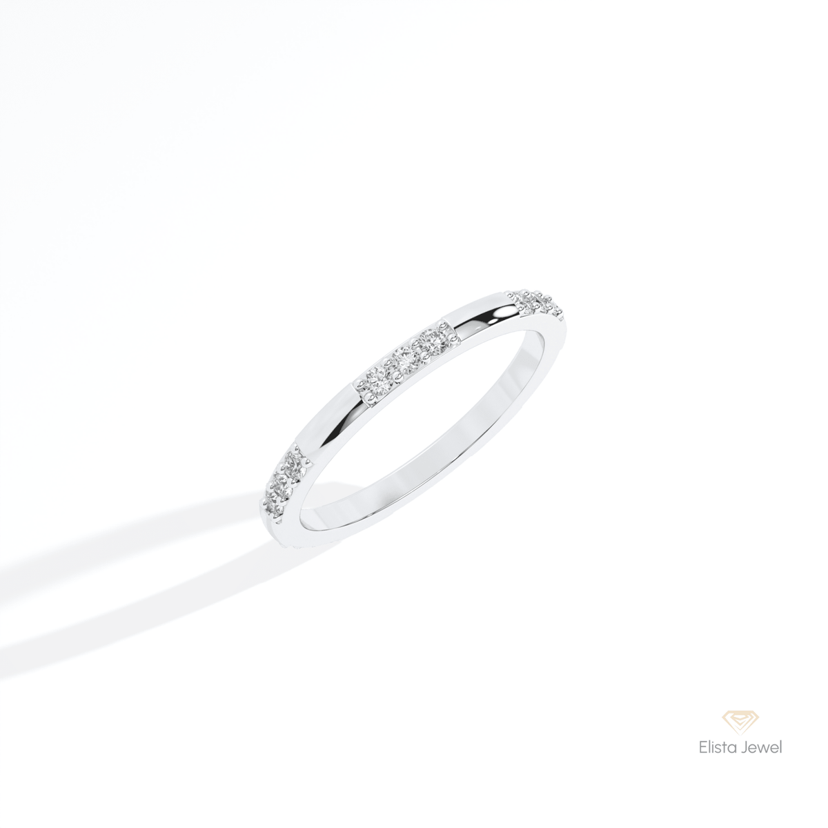 Round Cut Full Eternity Wedding Lab Grown Diamond Band in 10K Yellow Gold - Side View