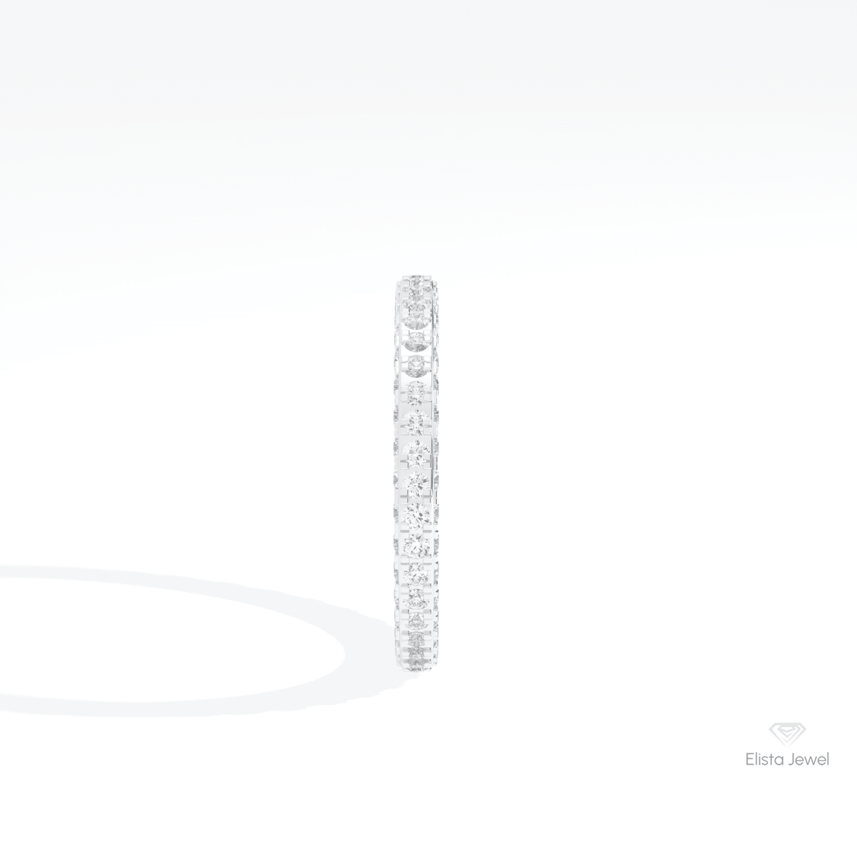 Round Cut Full Eternity Wedding Lab Grown Diamond Band in 18K Yellow Gold - Perspective View