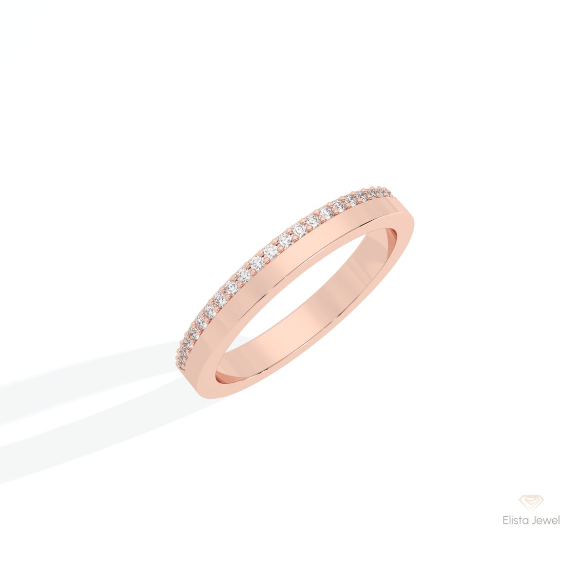 Round Cut Half Eternity Lab Grown Diamond Band in Platinum - Lifestyle View