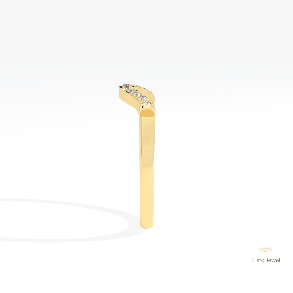 Round Cut Half Eternity Matching Lab Grown Diamond Band in 14K White Gold - Top View