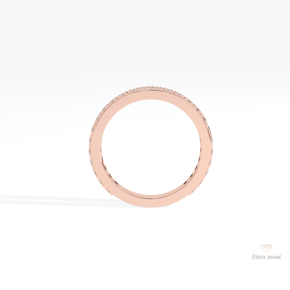 Round Cut Half Eternity Stacking Lab Grown Diamond Band - Alternative View
