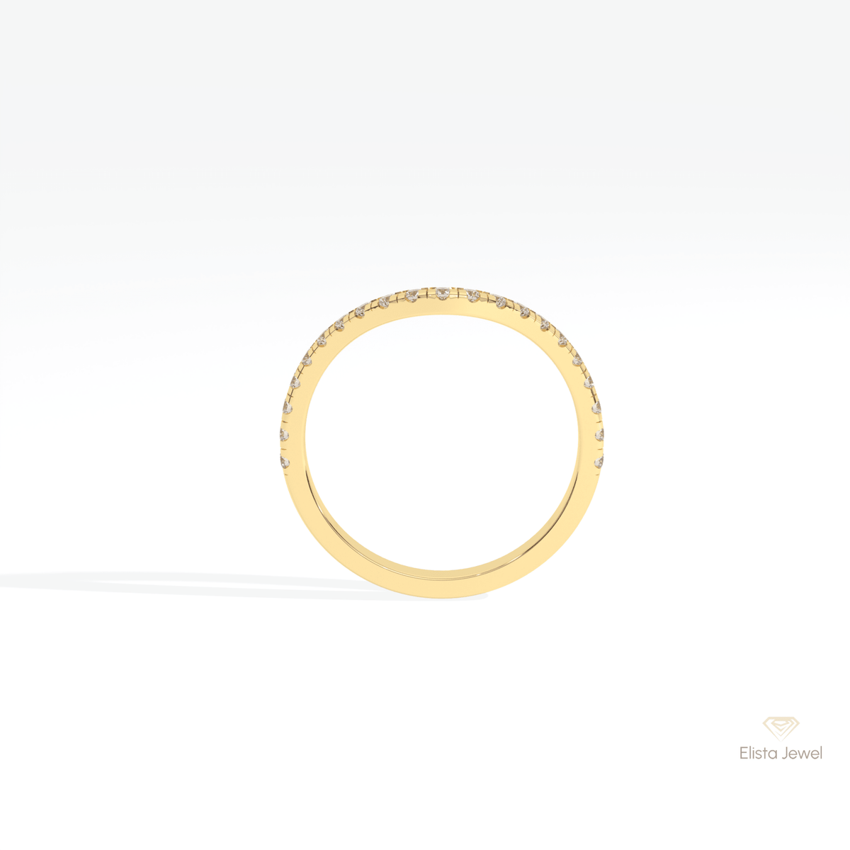 Round Cut Half Eternity Wedding Lab Grown Diamond Band - Alternative View