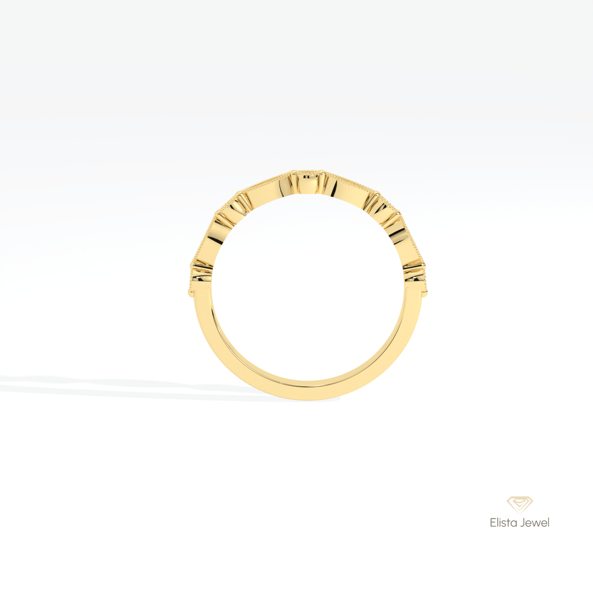 Round Cut Half Eternity Wedding Lab Grown Diamond Band - Alternative View