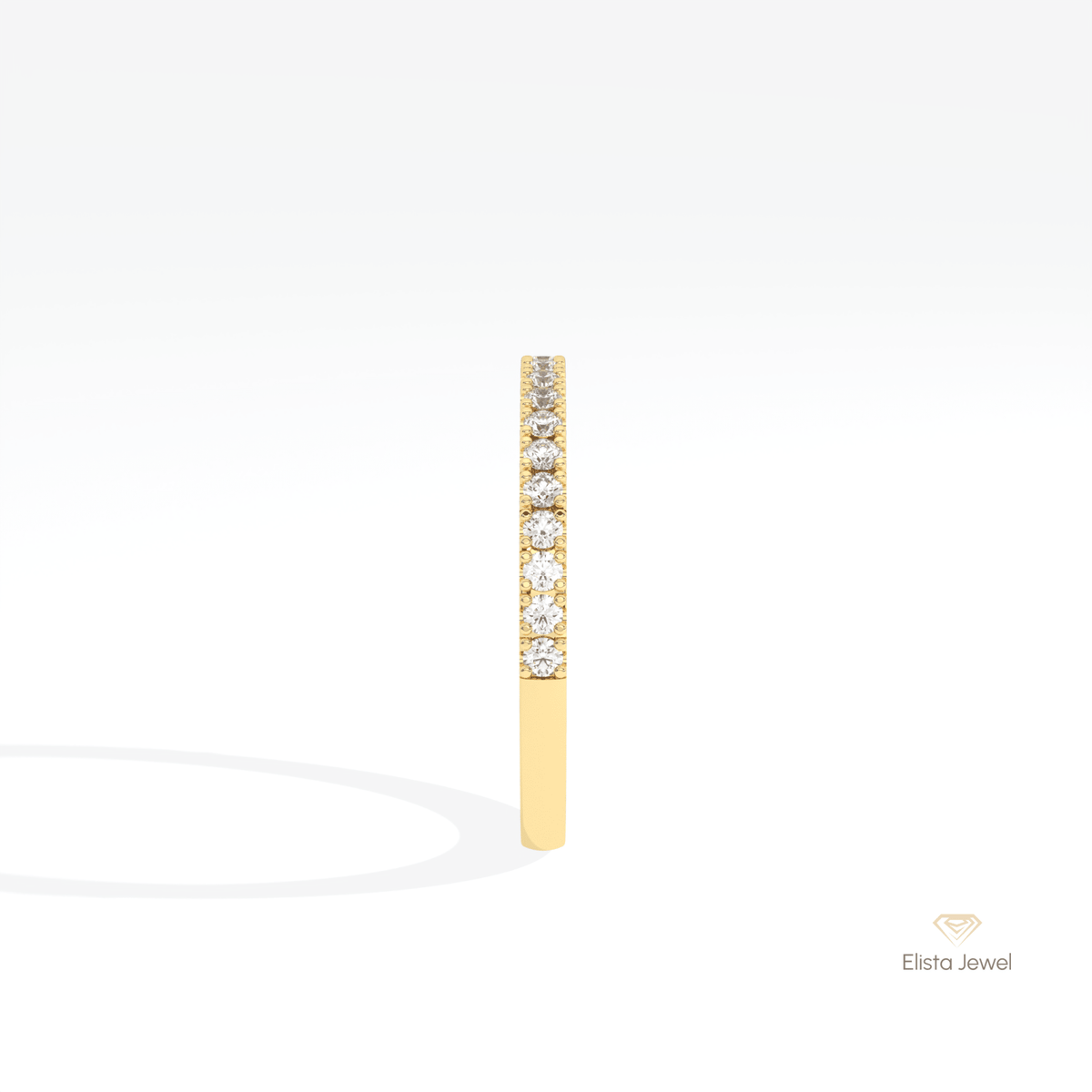Round Cut Half Eternity Wedding Lab Grown Diamond Band - Additional View