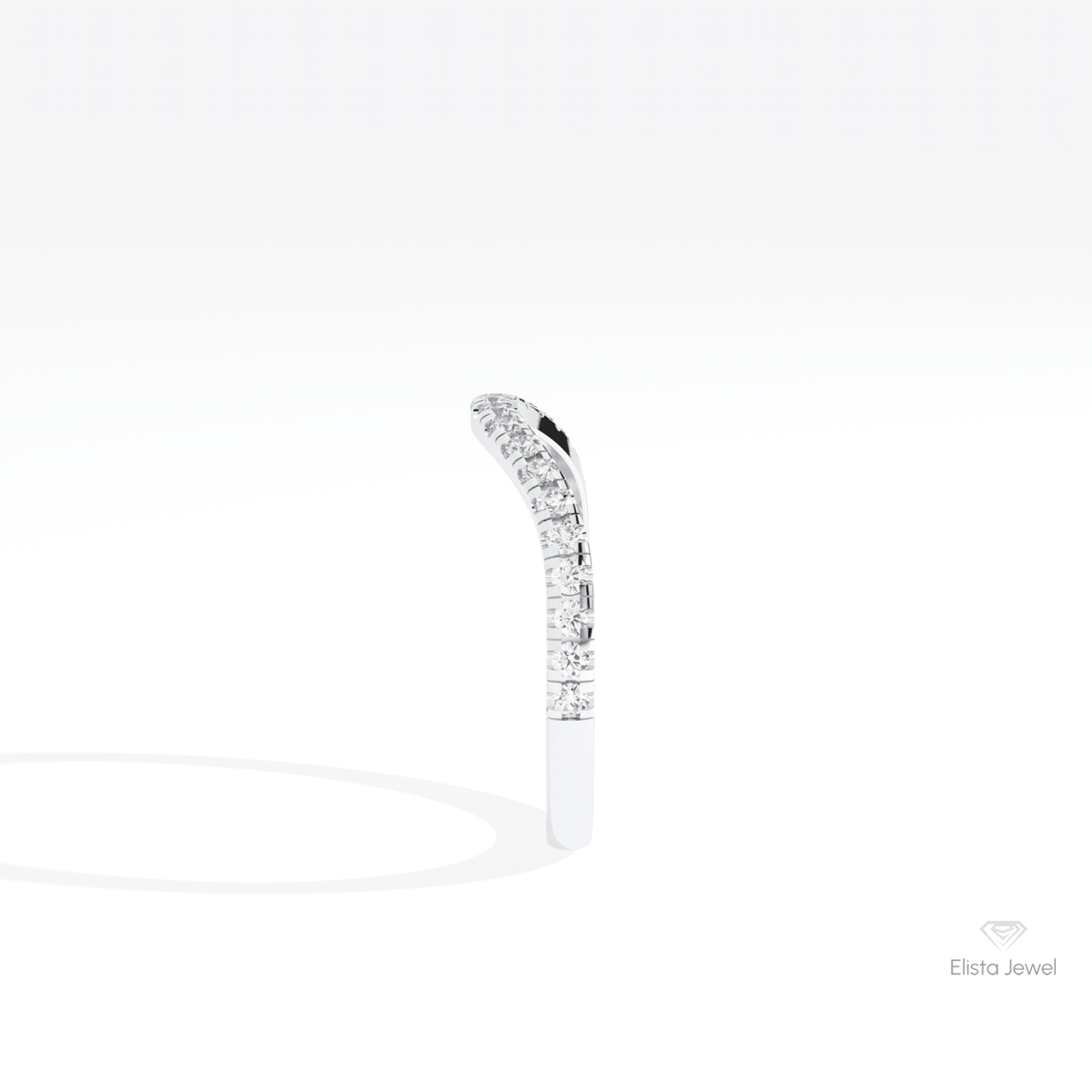 Round Cut Half Eternity Wedding Lab Grown Diamond Band in 18K Yellow Gold - Perspective View