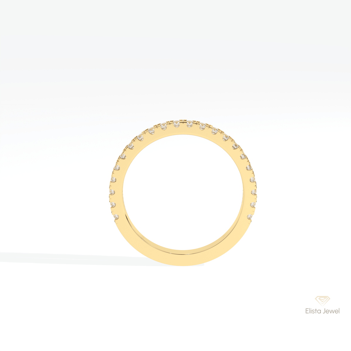 Round Cut Half Eternity Wedding Lab Grown Diamond Band - Alternative View