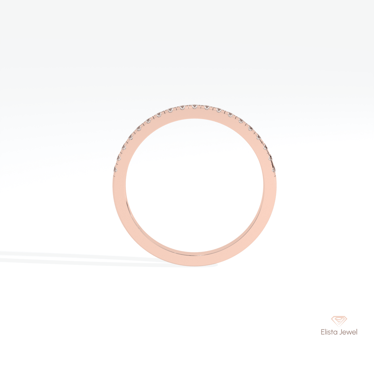 Round Cut Half Eternity Wedding Lab Grown Diamond Band - Alternative View