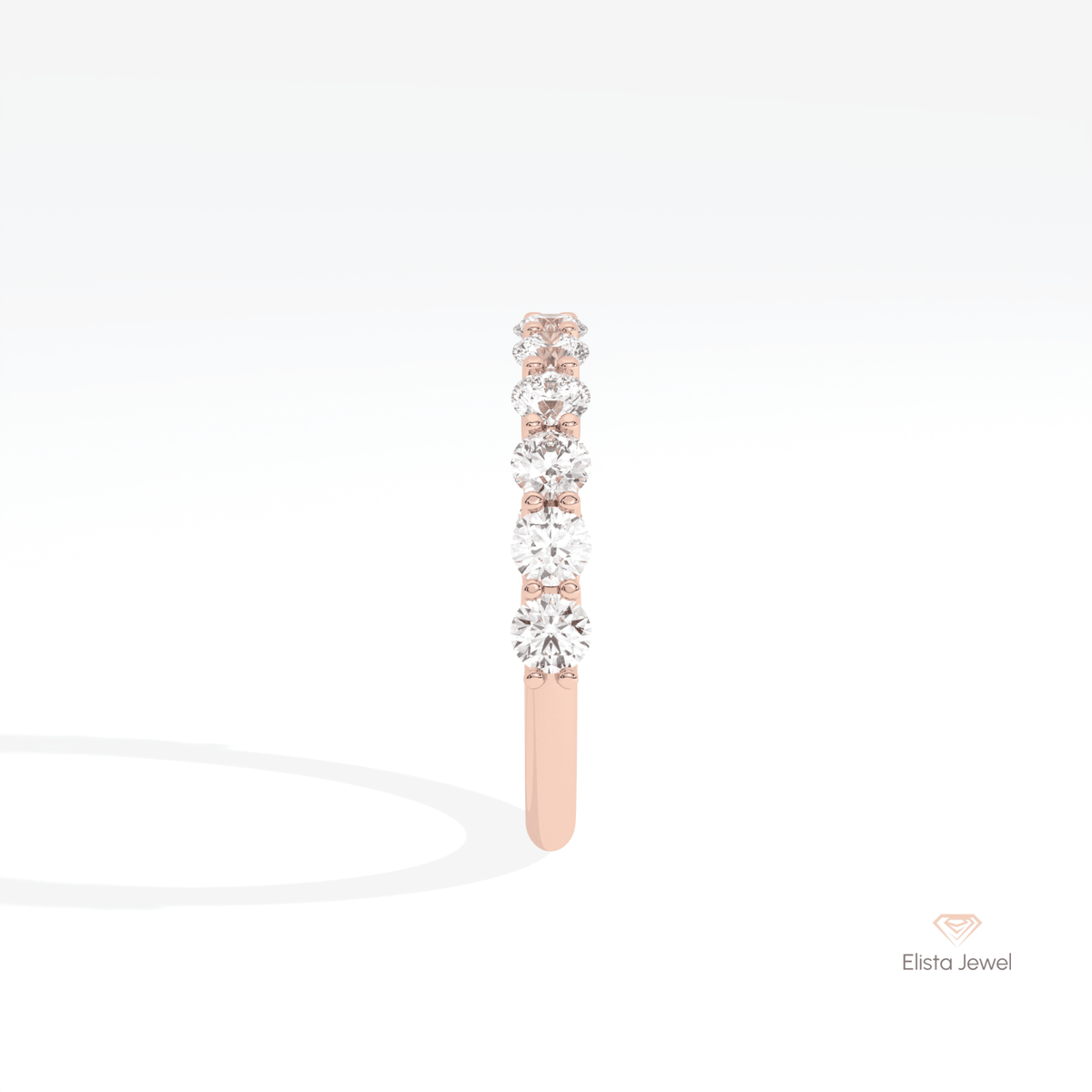 Round Cut Half Eternity Wedding Lab Grown Diamond Band - Additional View