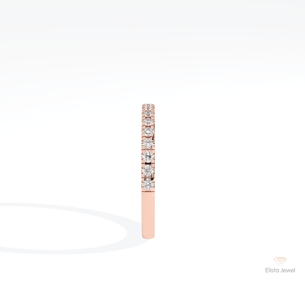 Round Cut Half Eternity Wedding Lab Grown Diamond Band - Additional View