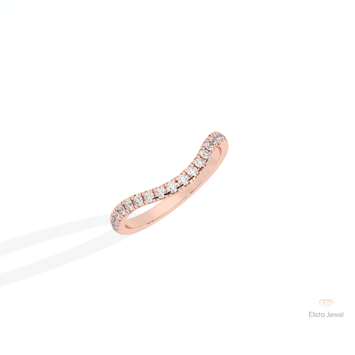 Round Cut Half Eternity Wedding Lab Grown Diamond Band in 10K Yellow Gold - Side View