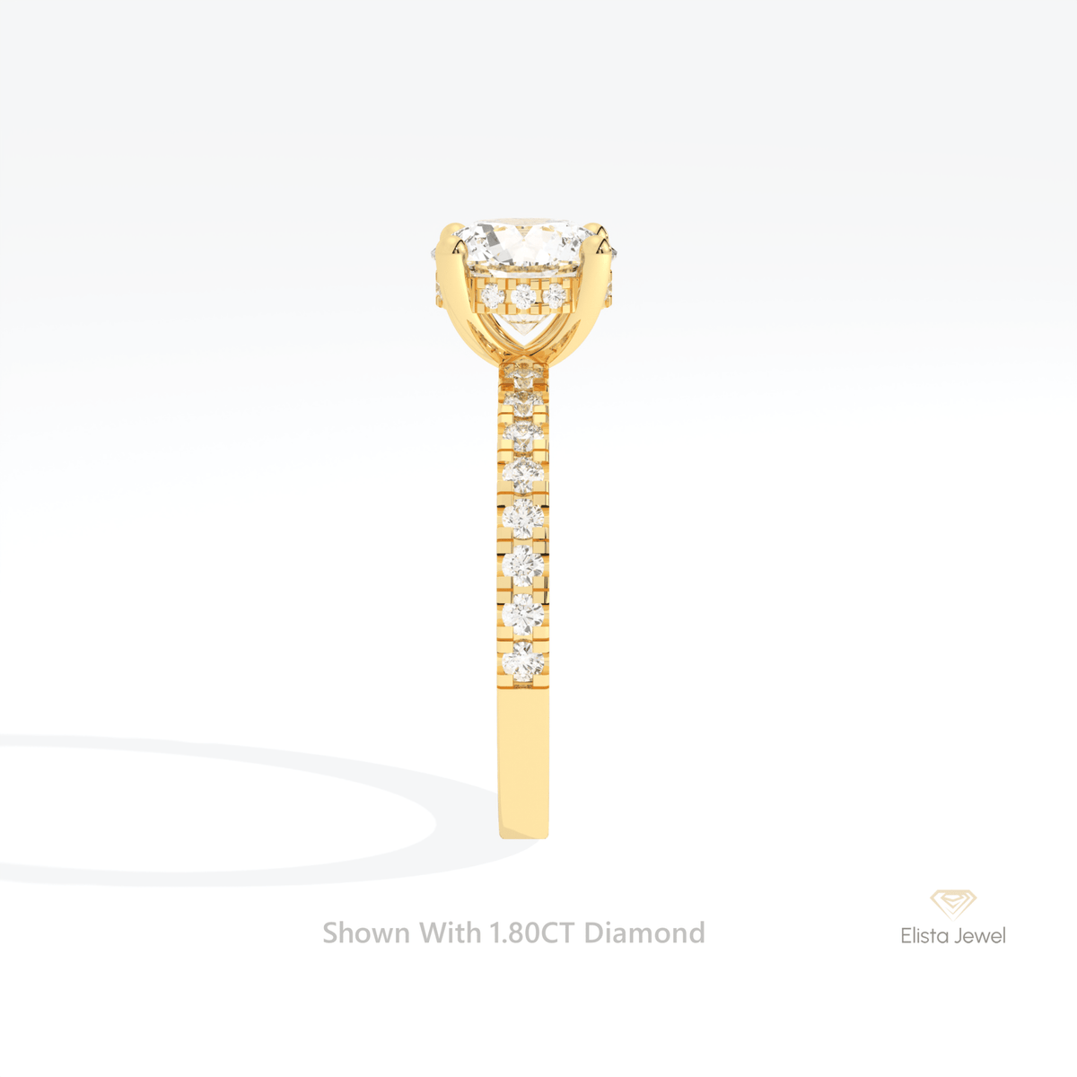 Round Cut Hidden Halo Engagement Lab Grown Diamond Ring - Additional View