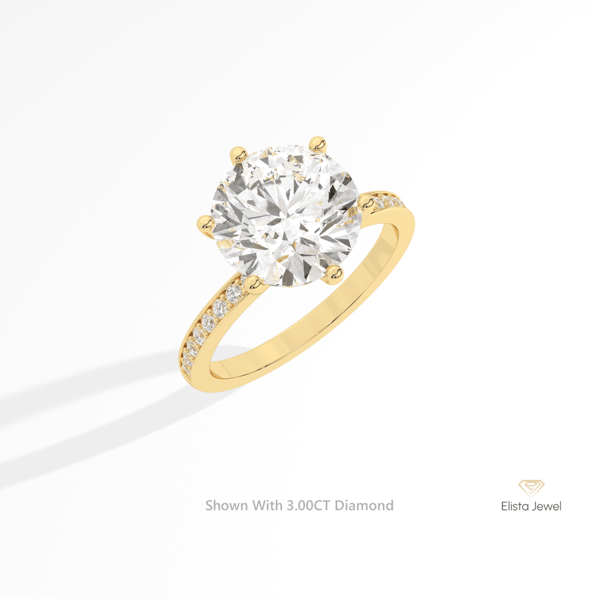 Round Cut Hidden Halo Engagement Lab Grown Diamond Ring in Platinum - Lifestyle View