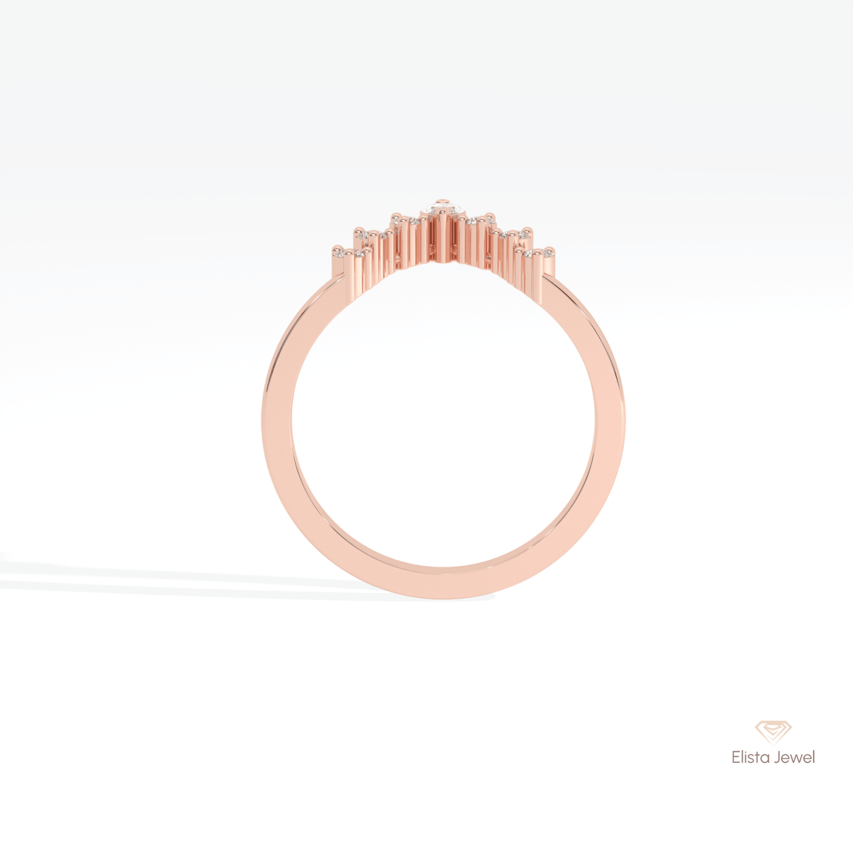 Round Cut & Marquise Cut Curve Lab Grown Diamond Band - Alternative View