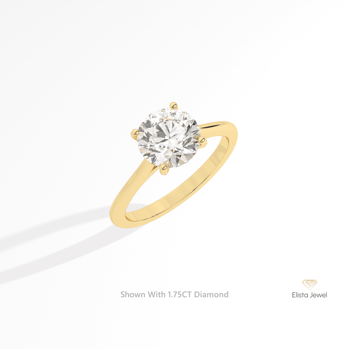 Round Cut Solitaire Engagement Lab Grown Diamond Ring - Additional View