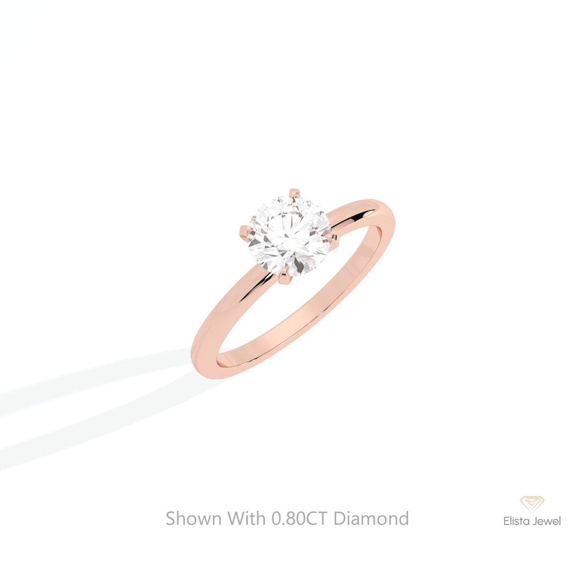 Round Cut Solitaire Engagement Lab Grown Diamond Ring in 10K Yellow Gold - Side View