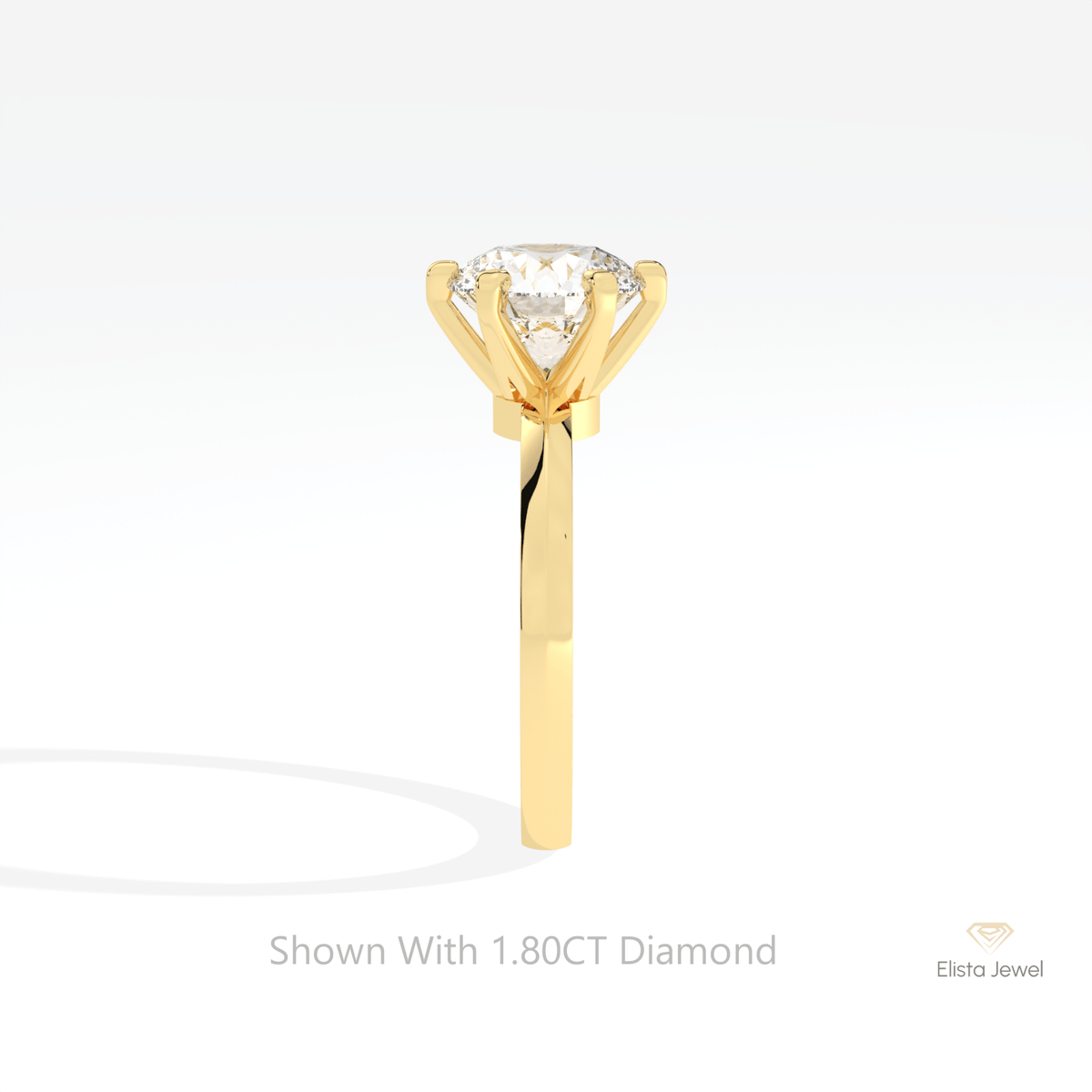 Round Cut Solitaire Engagement Lab Grown Diamond Ring - Additional View
