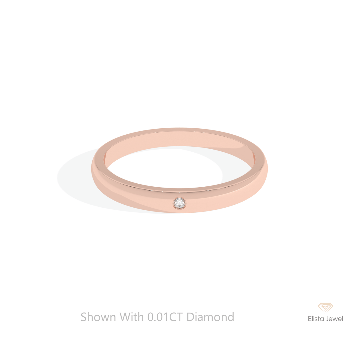 Round Cut Solitaire Engagement Lab Grown Diamond Ring in 18K Rose Gold - Ring on Hand View