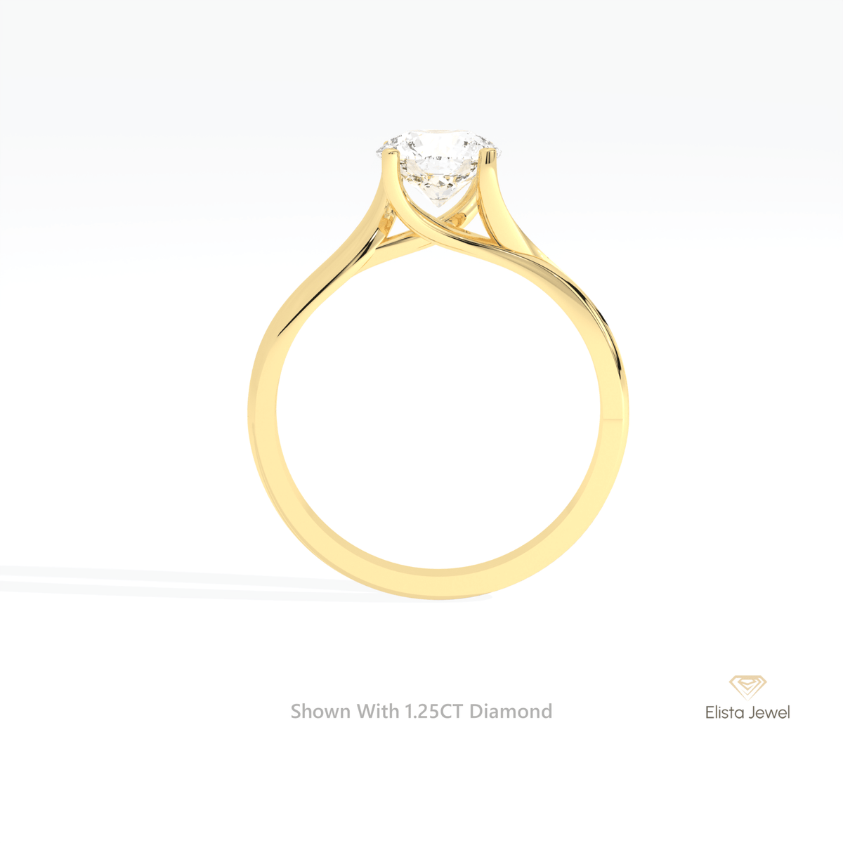 Round Cut Solitaire Engagement Lab Grown Diamond Ring - Alternative View