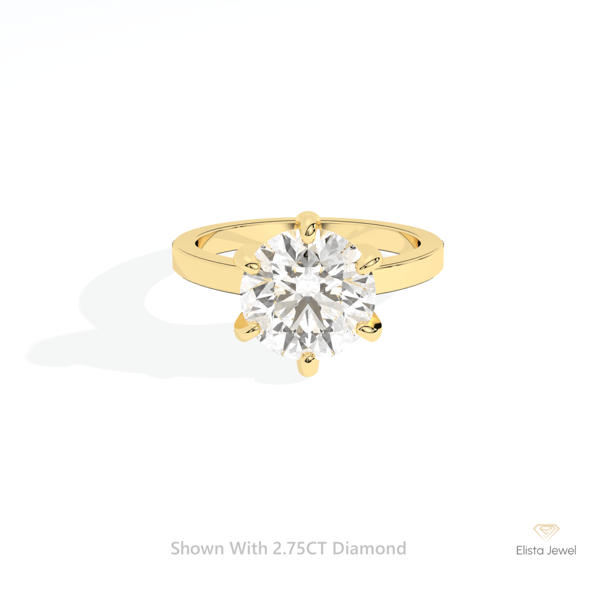 Round Cut Solitaire Engagement Lab Grown Diamond Ring in 18K Rose Gold - Ring on Hand View