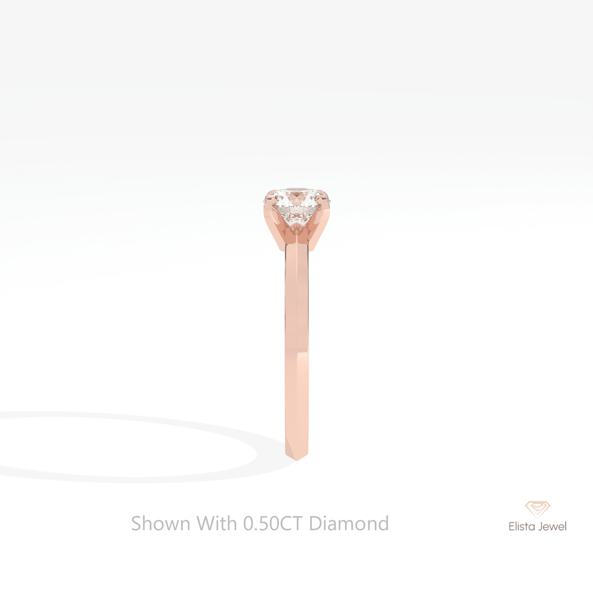 Round Cut Solitaire Engagement Lab Grown Diamond Ring - Additional View