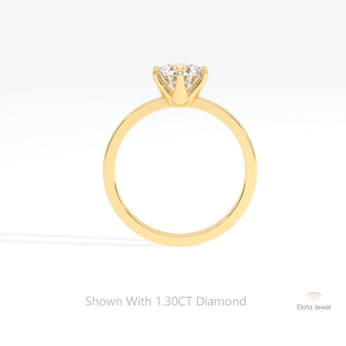 Round Cut Solitaire Engagement Lab Grown Diamond Ring - Alternative View