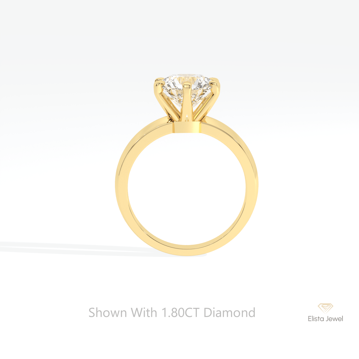 Round Cut Solitaire Engagement Lab Grown Diamond Ring - Alternative View