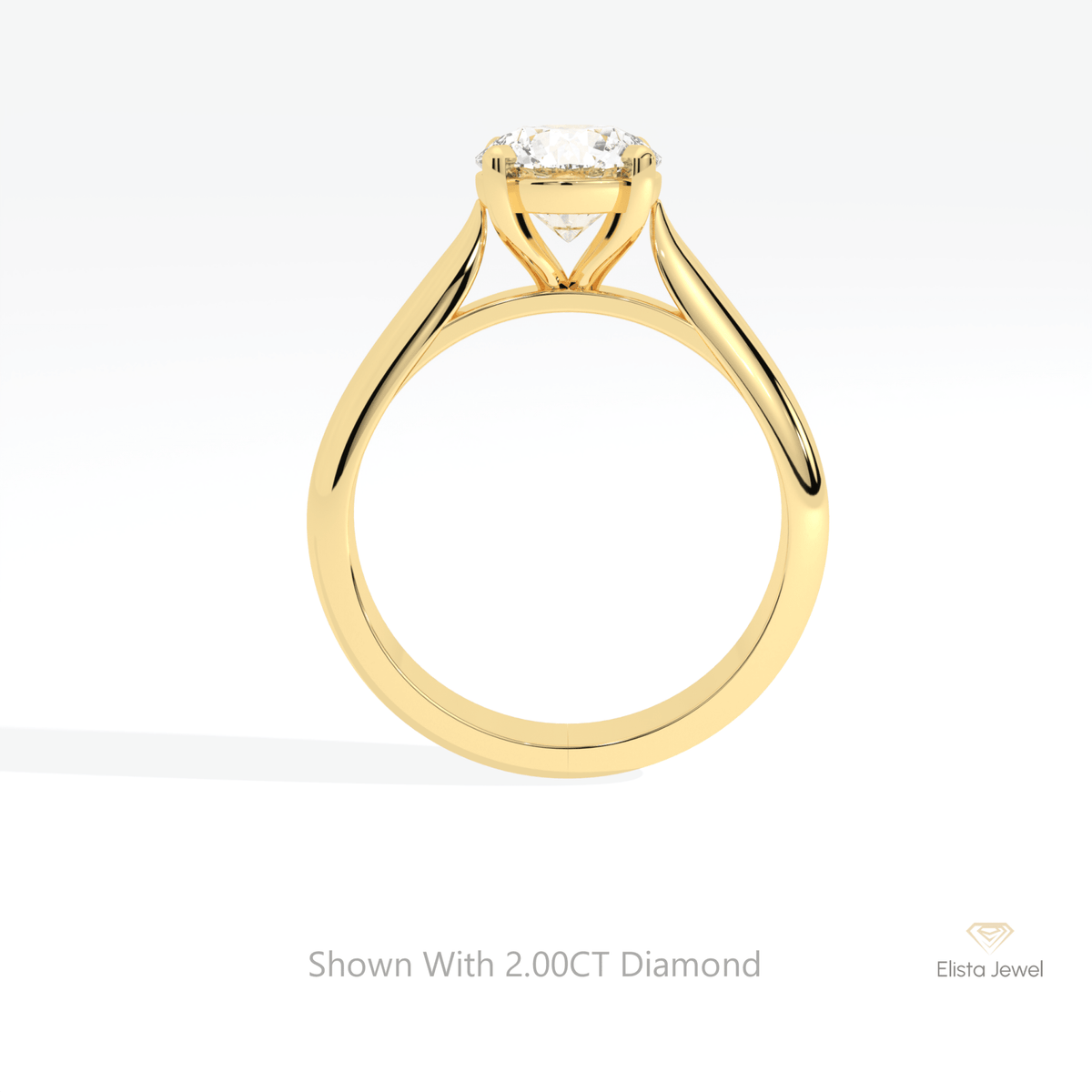 Round Cut Solitaire Engagement Lab Grown Diamond Ring - Alternative View