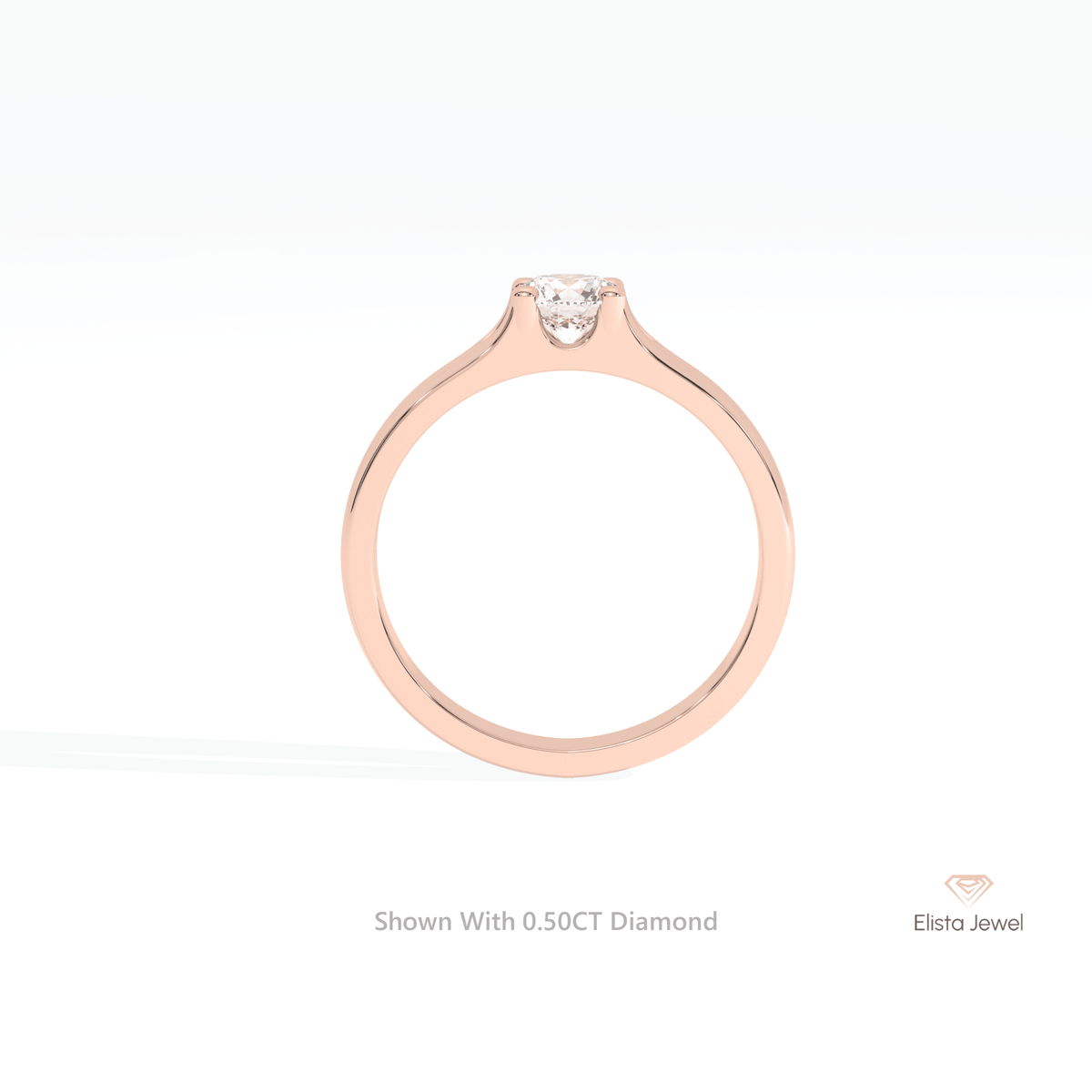 Round Cut Solitaire Engagement Lab Grown Diamond Ring in Platinum - Lifestyle View