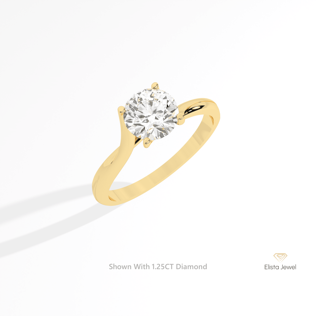 Round Cut Solitaire Engagement Lab Grown Diamond Ring in Platinum - Lifestyle View