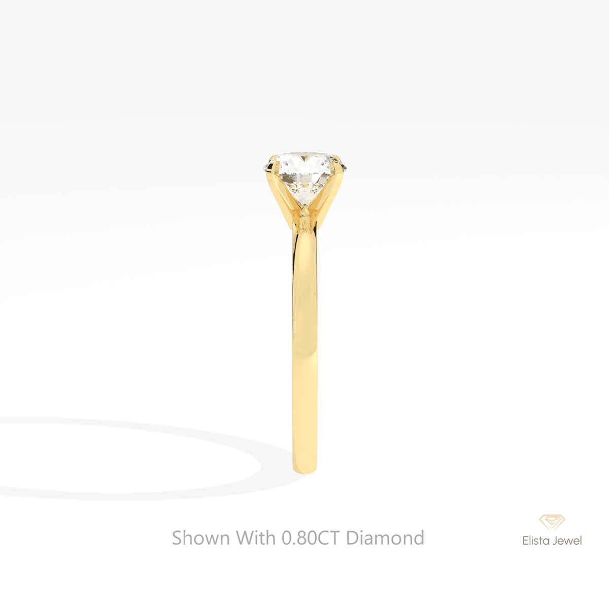 Round Cut Solitaire Engagement Lab Grown Diamond Ring - Additional View